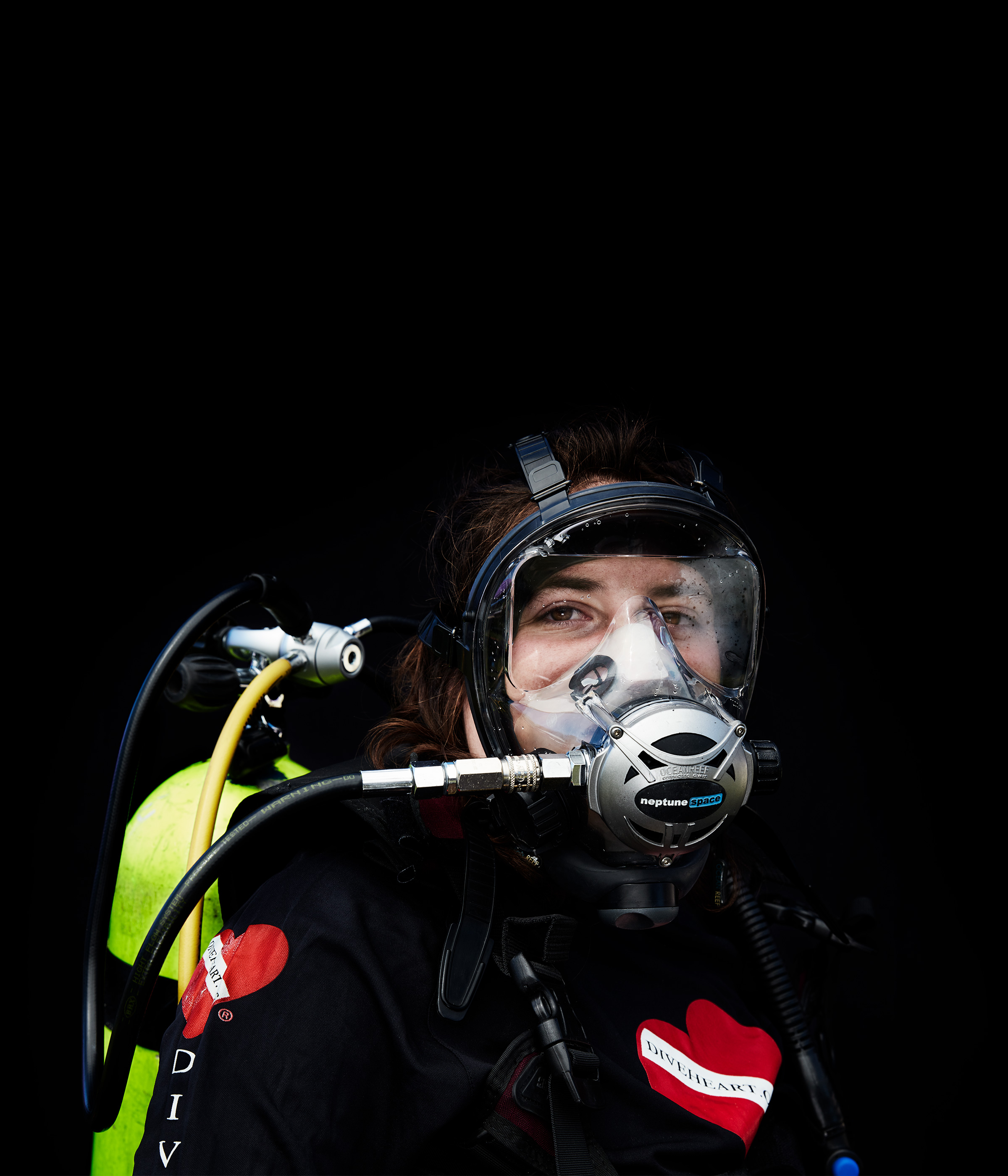 Diveheart diver in mask