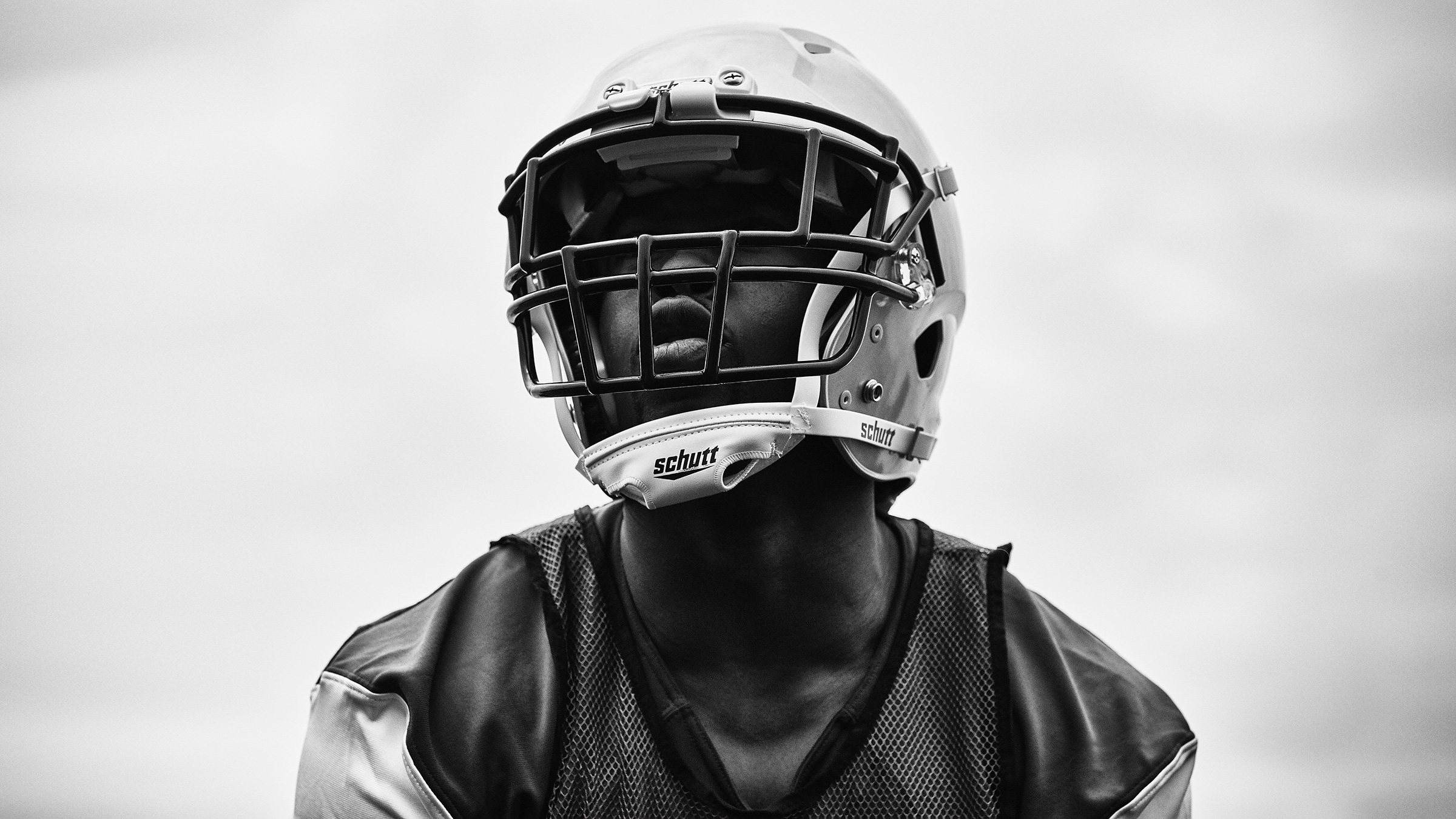 Football Player in Black and White