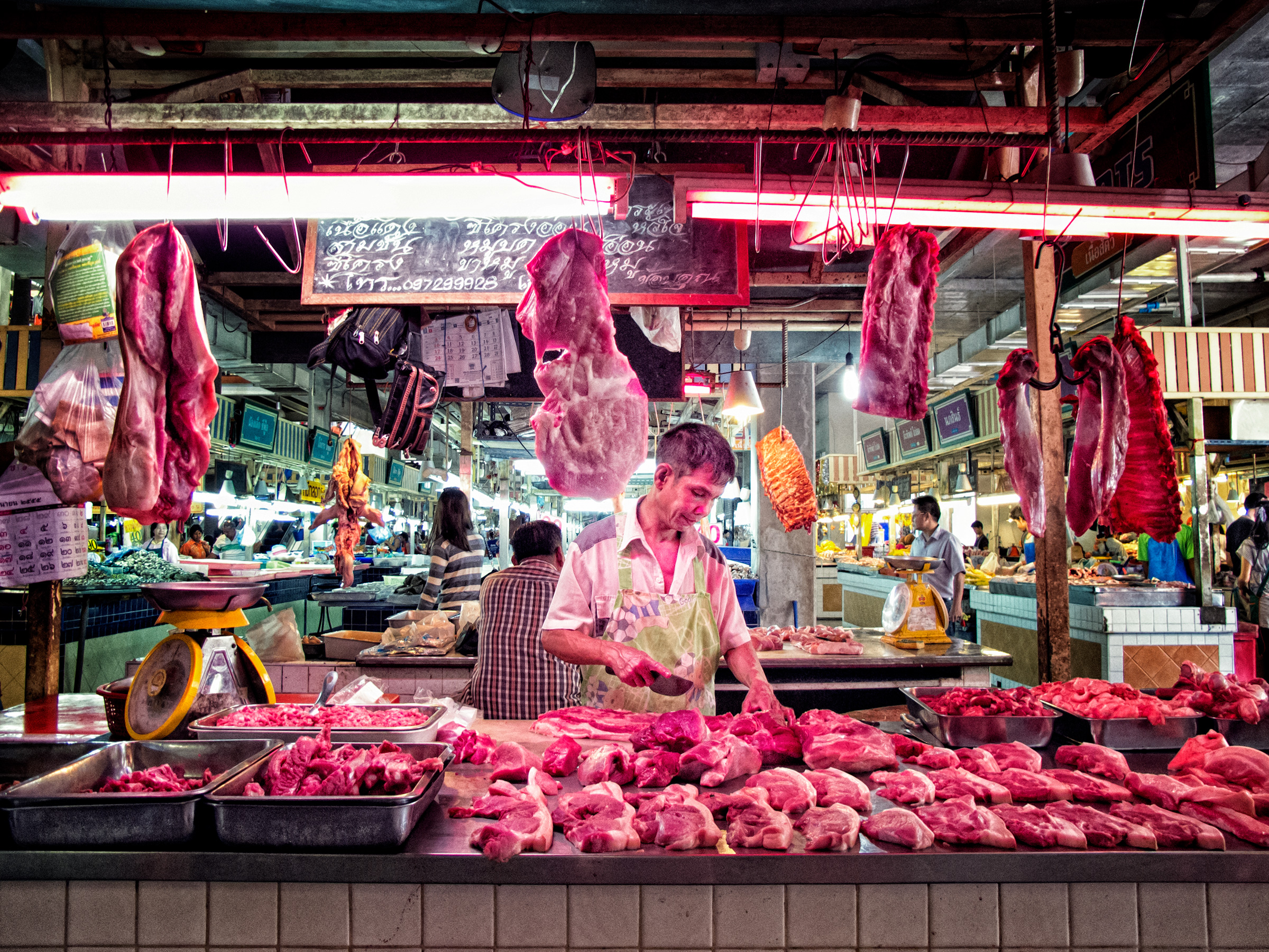 Butcher in the market